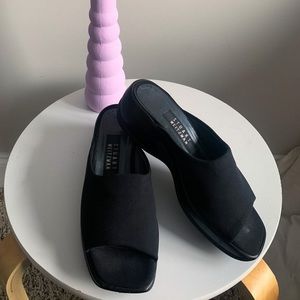 Chunky Black Slip on Sandal